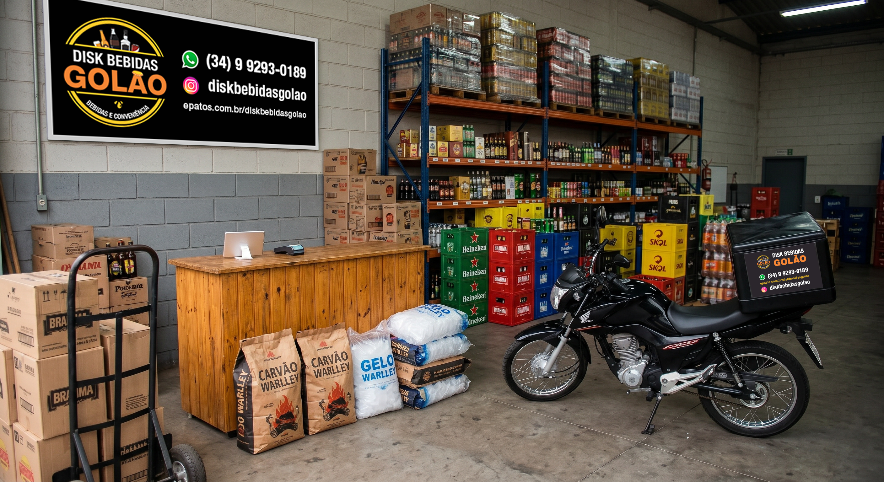 Interior do Disk Bebidas Golão — bebidas e produtos